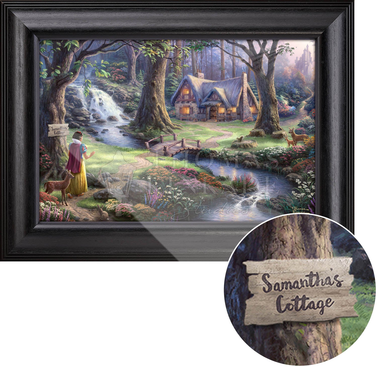 Snow White comes upon the small cottage hidden within the forest. Satin Black - Frame