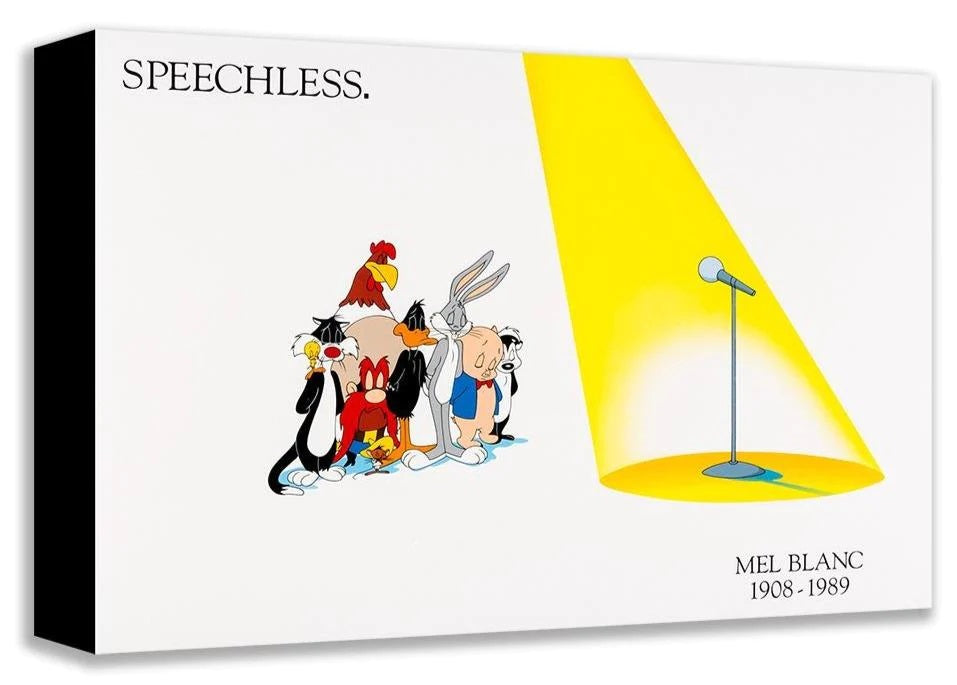 Speechless by Warner Bros. Studios In silents Bugs, Porky Pig, Daffy Duck, Sylvester, and Yosemite Sam, Pepe Le Pew, and the Foghorn Leghorn pays tribute to the incomparable voice talent of Mel Blanc, who brought to life many of the Looney Tunes characters