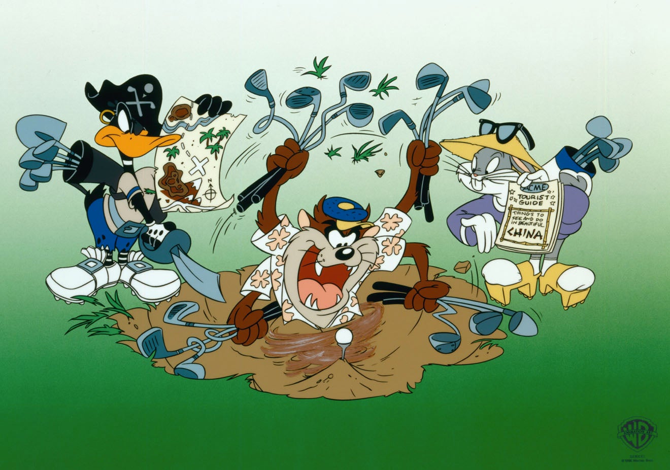 Daffy and Bugs are helping Taz go off the the deep end,