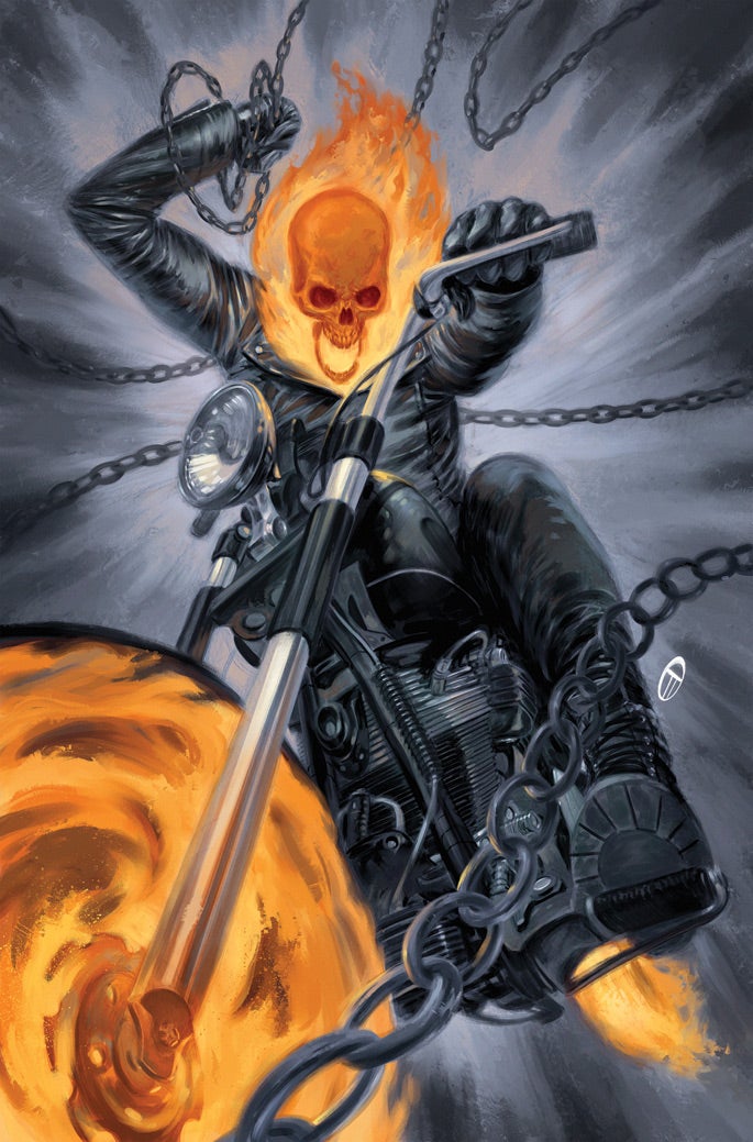 Comic cover art: Thunderbolt face is on Fire.