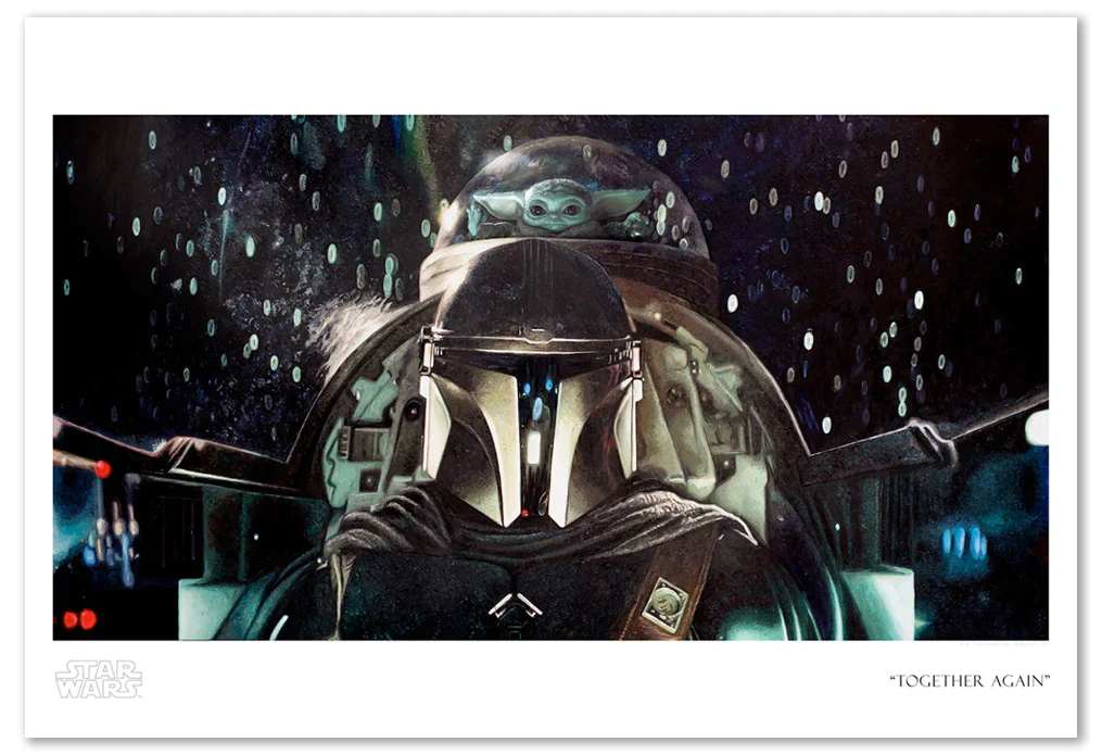Features the Mandalorian and Grogu. - Paper