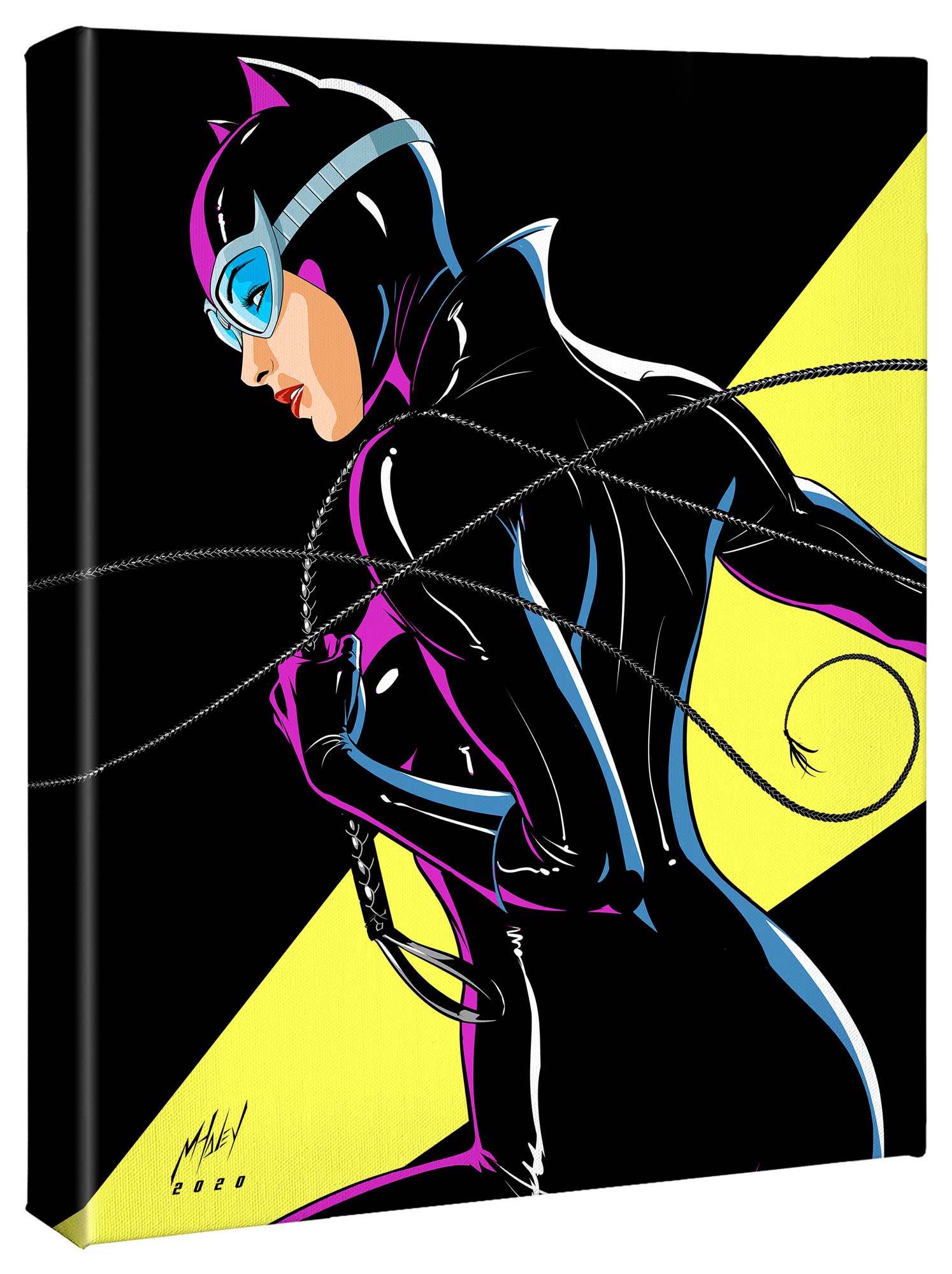 The ambiguous cat burglar Catwoman dressed in her black leather attire. Gallery Wrapped Canvas