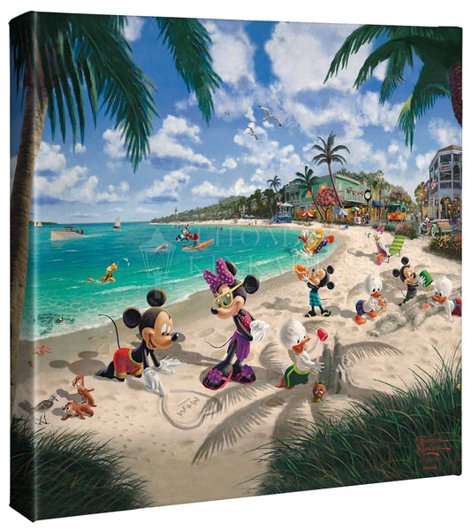 Disney Thomas Kinkade “Mickey selling and Minnie in Hawaii” wrapped Canvas