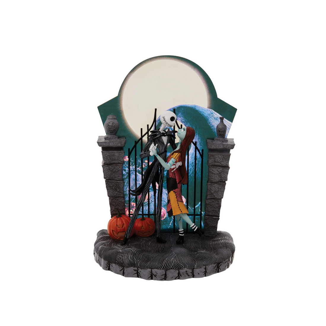 Halloween moon, Jack Skellington and Sally share a hauntingly romantic moment  - Front View