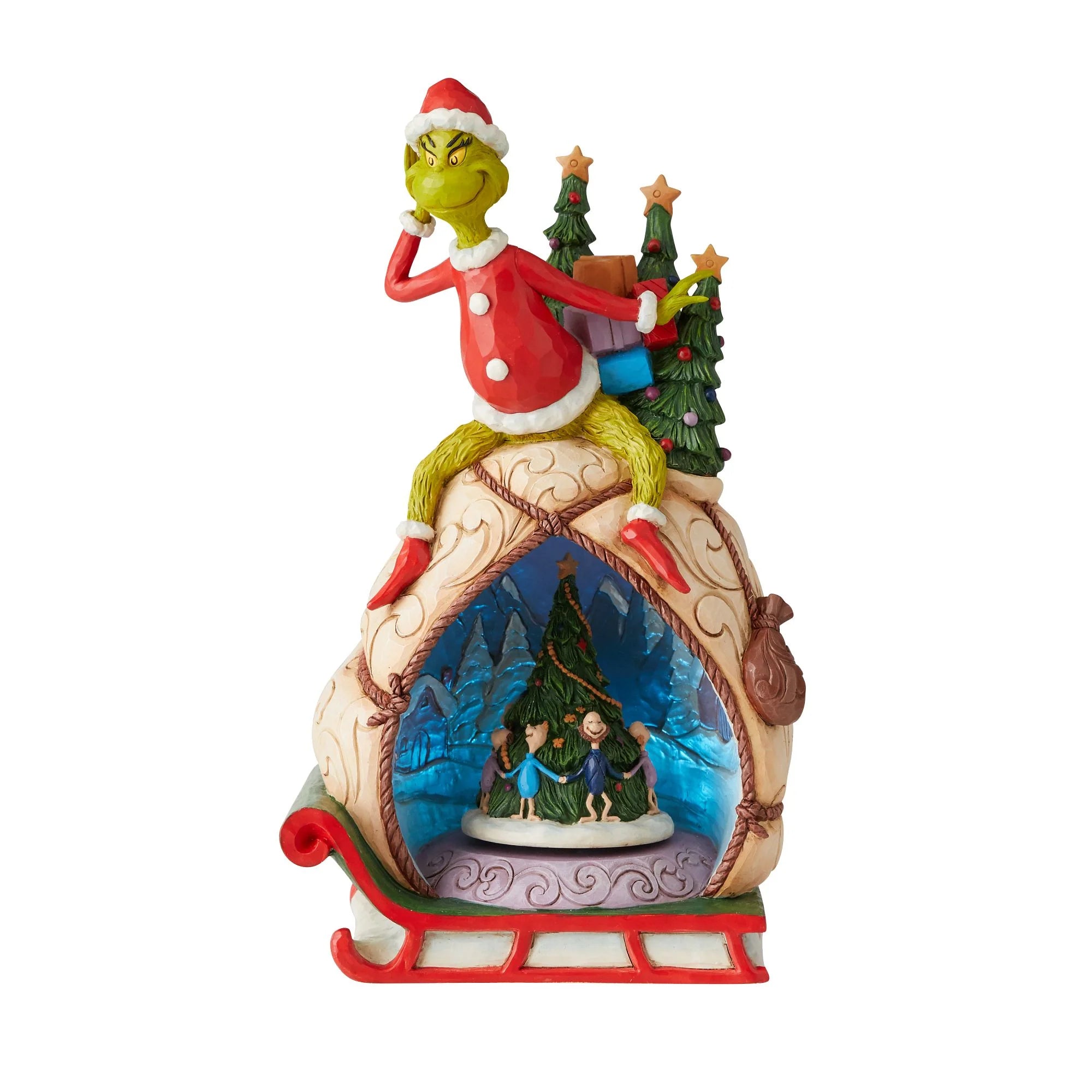 Grinch with Lited Rotatable Scene