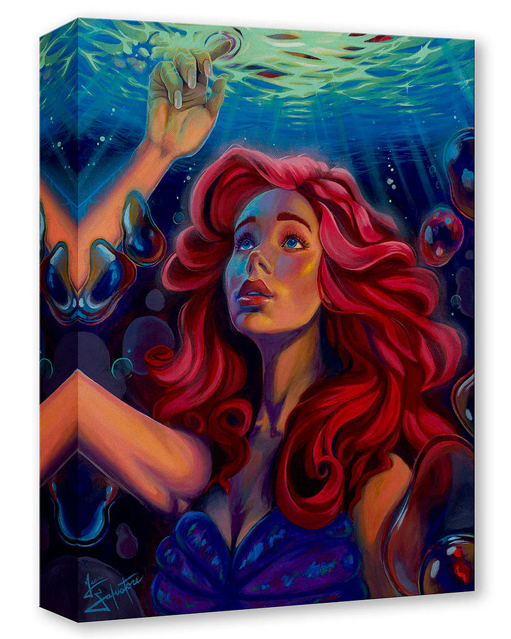Canvas print of a mermaid underwater with vibrant colors