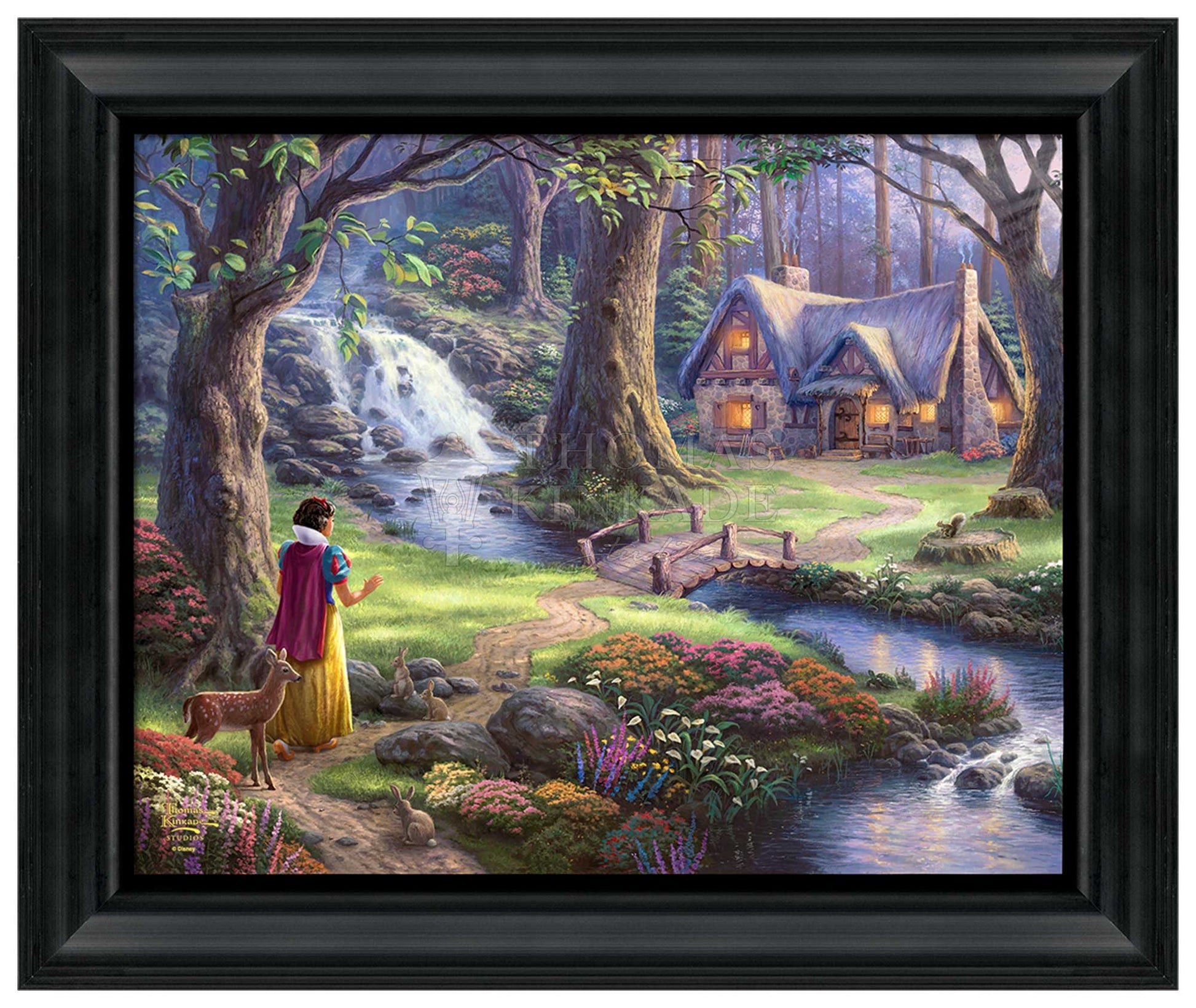 Snow White wanders through the forest seeking refuge from the Evil Queen, when comes across a small cottage nestled in the forest.
