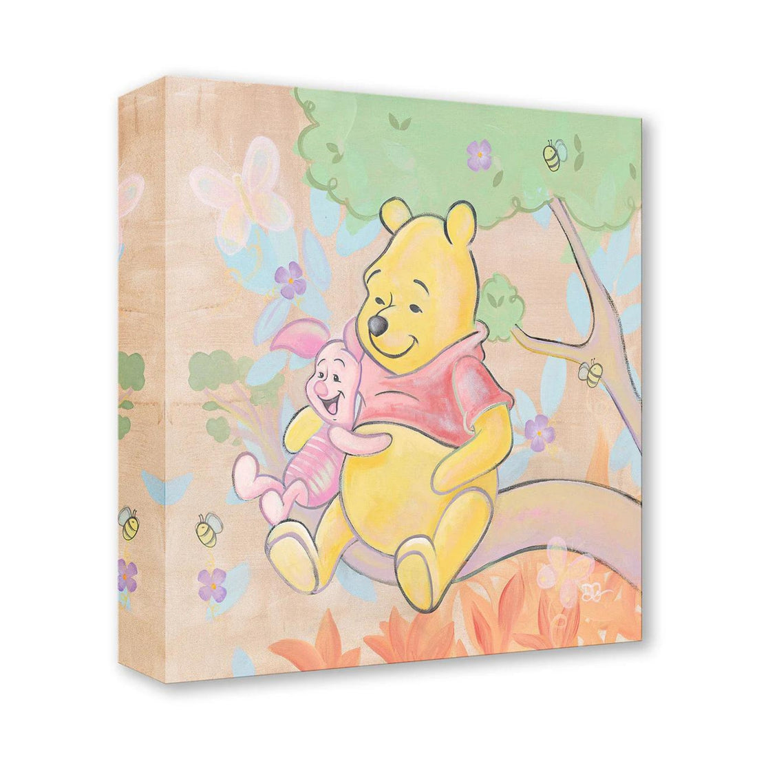 Winnie the Pooh and Piglet sit together on a sturdy branch, Pooh and Piglet share a peaceful moment in this charming piece.&amp;nbsp;