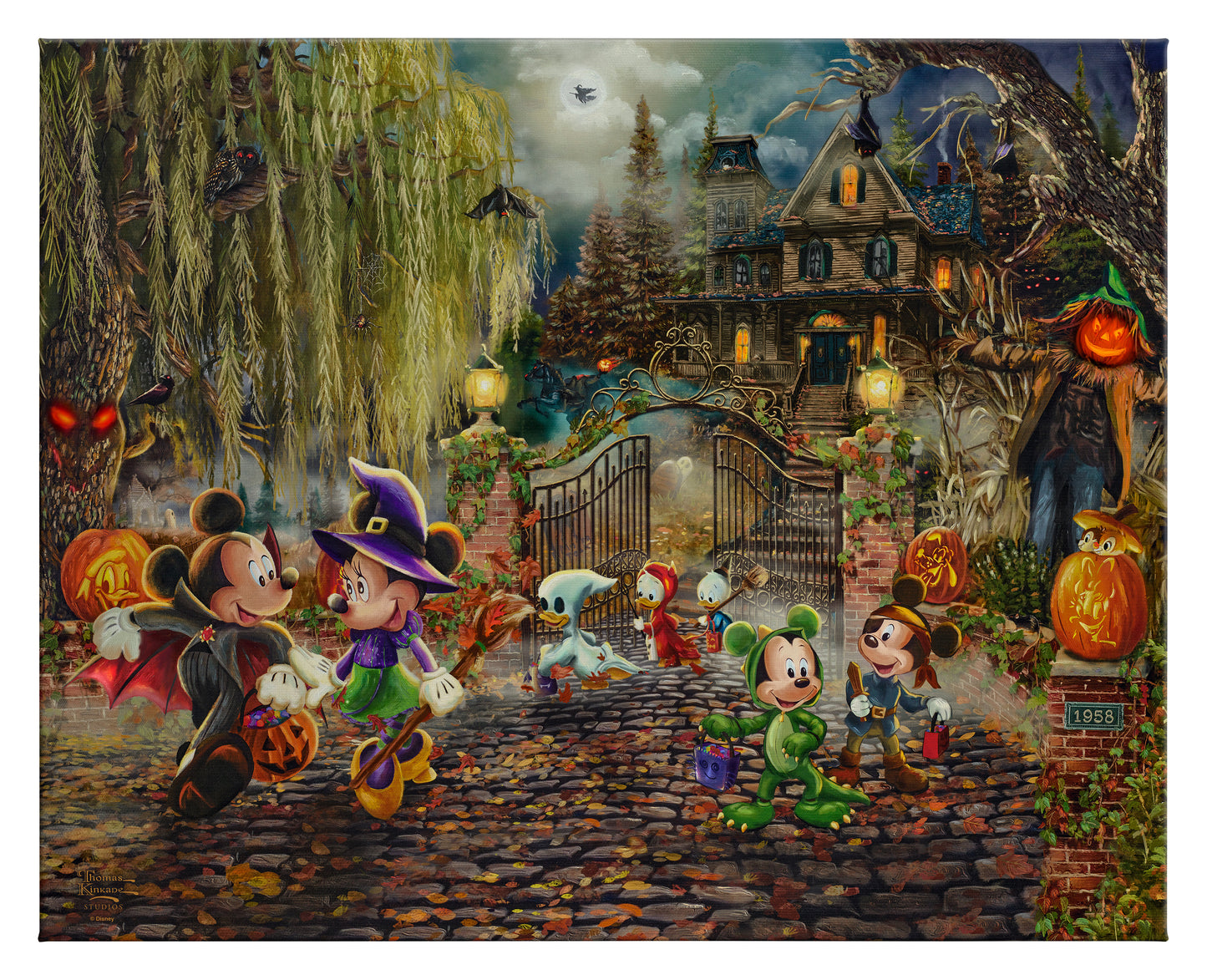 This print captures the joy of candy-filled trick-or-treating with your favorite Disney Characters. 24&quot; x 30&quot;