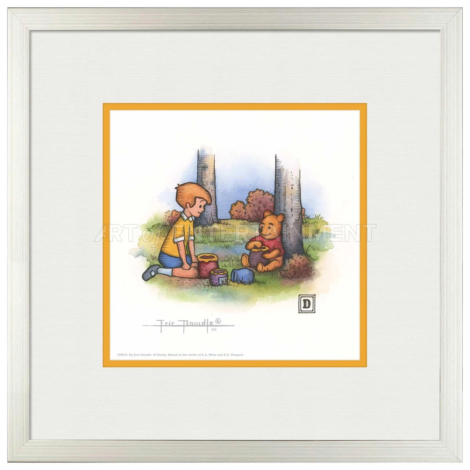 Christopher Robin and Winnie the Pooh Eating Honey