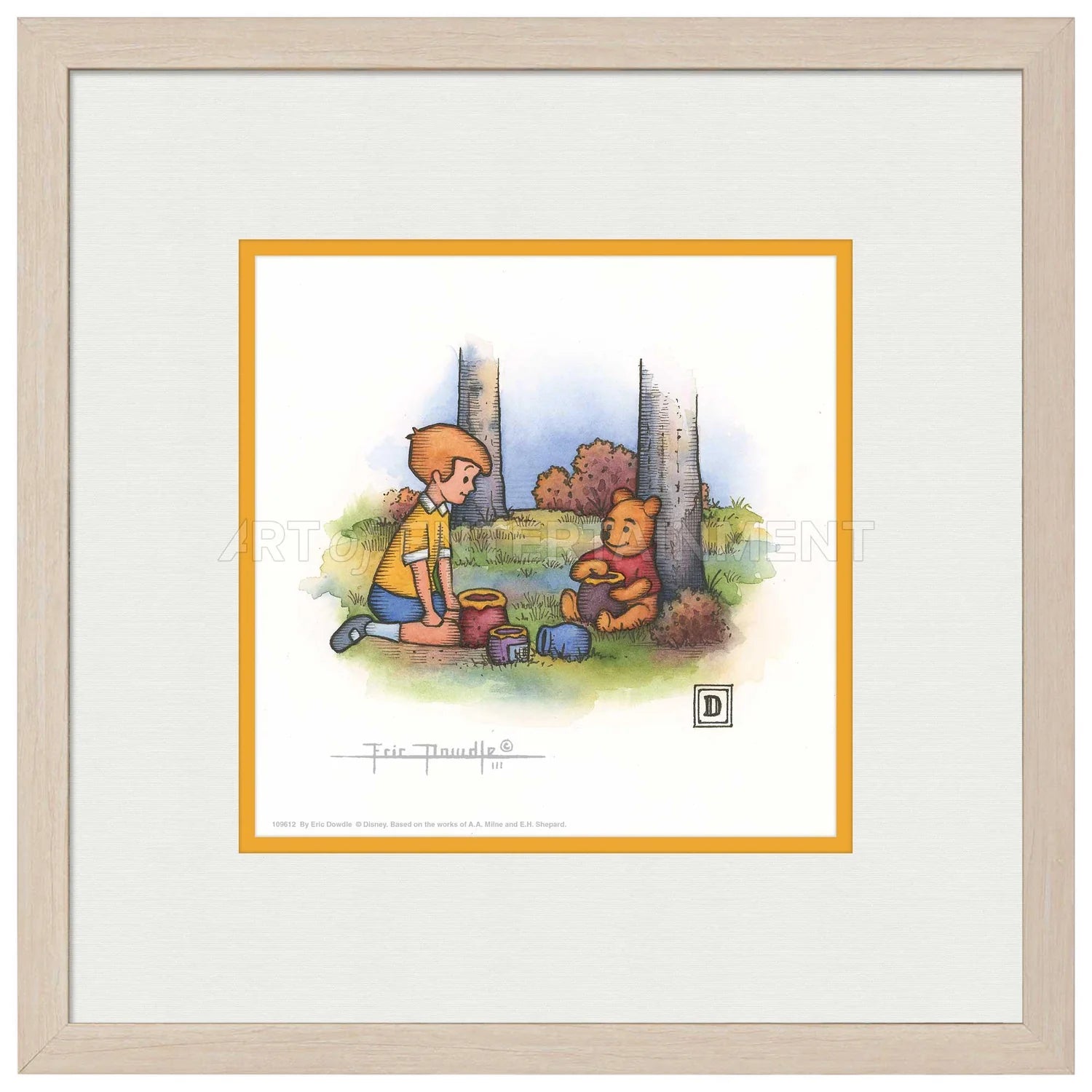 Christopher Robin and Winnie the Pooh Eating Honey