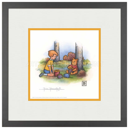 Christopher Robin and Winnie the Pooh Eating Honey