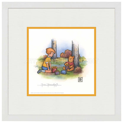 Christopher Robin and Winnie the Pooh Eating Honey