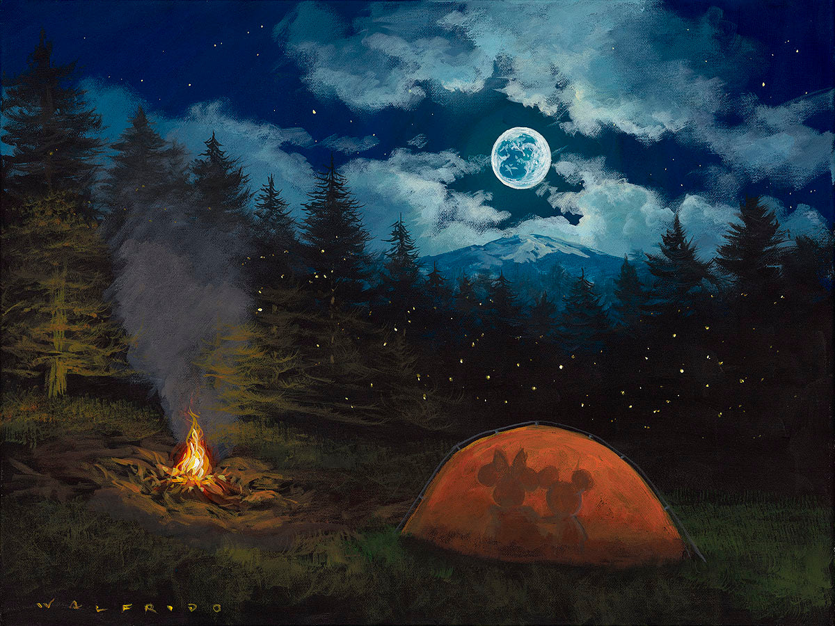 tent artwork Camping Under the Moon