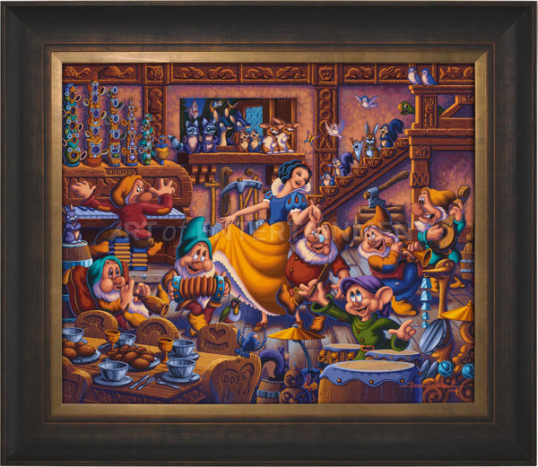 Snow White Dancing with the Dwarfs By Eric Dowdle - Limited Edition Canvas  – Disney Art On Main Street