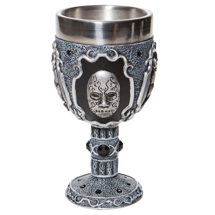 Decorative goblet with intricate design on a white background