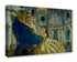 Canvas print of a scene with a lion and a woman in an ornate room.