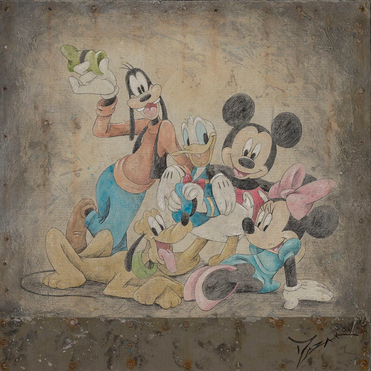 Mickey the train conductor - Unframed