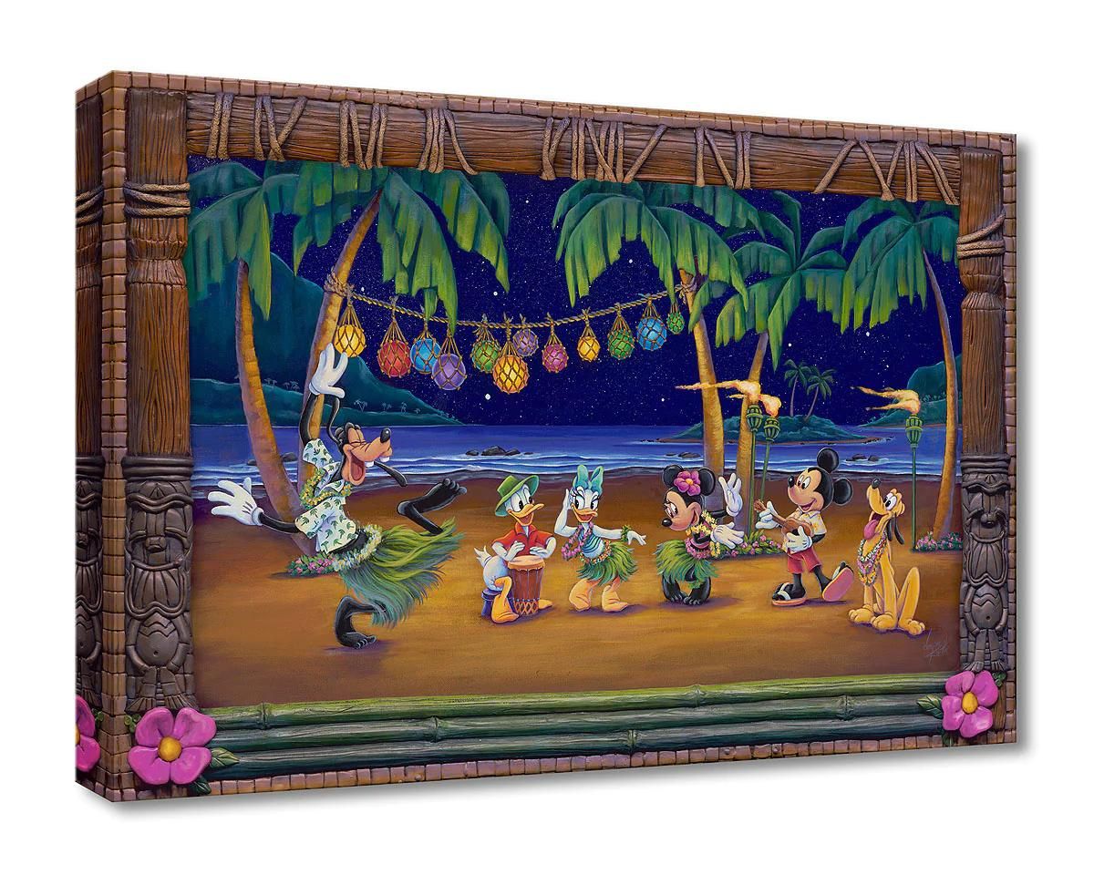 Featuring Goofy and Friends, enjoying a night of hula dancing. Gallery Wrapped 