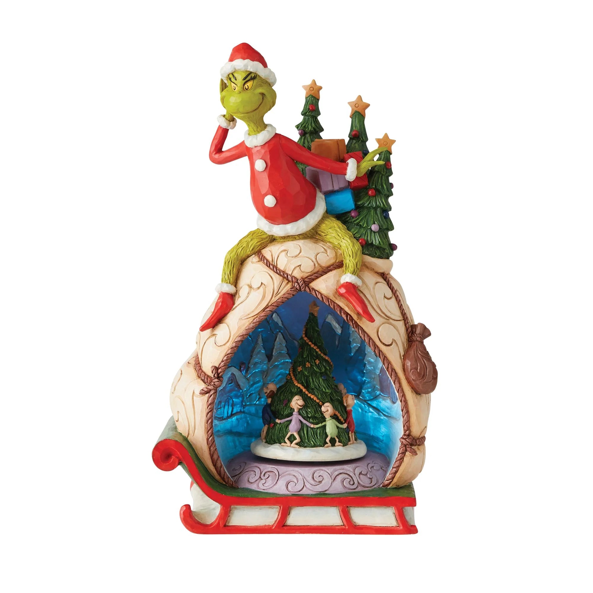 Grinch with Lited Rotatable Scene