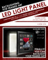 Advertisement for LED light panel for backlighting framed art with product details and compatibility information.