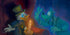 Animated character with a top hat and another character in a blue outfit with glowing eyes, holding a candle.