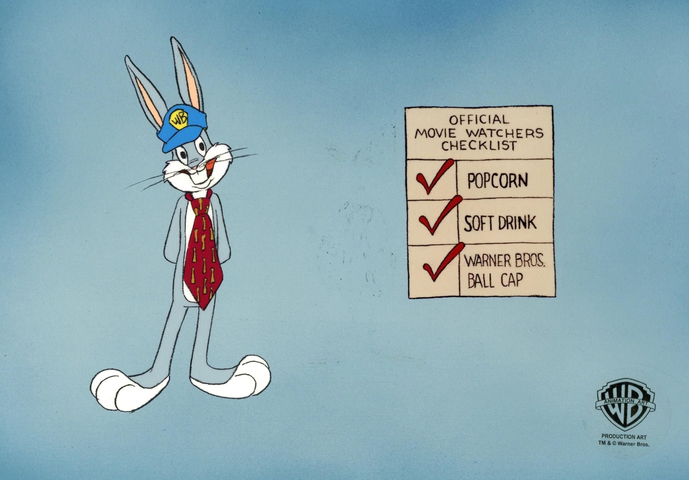 Bugs Bunny as a  movie theater helper.