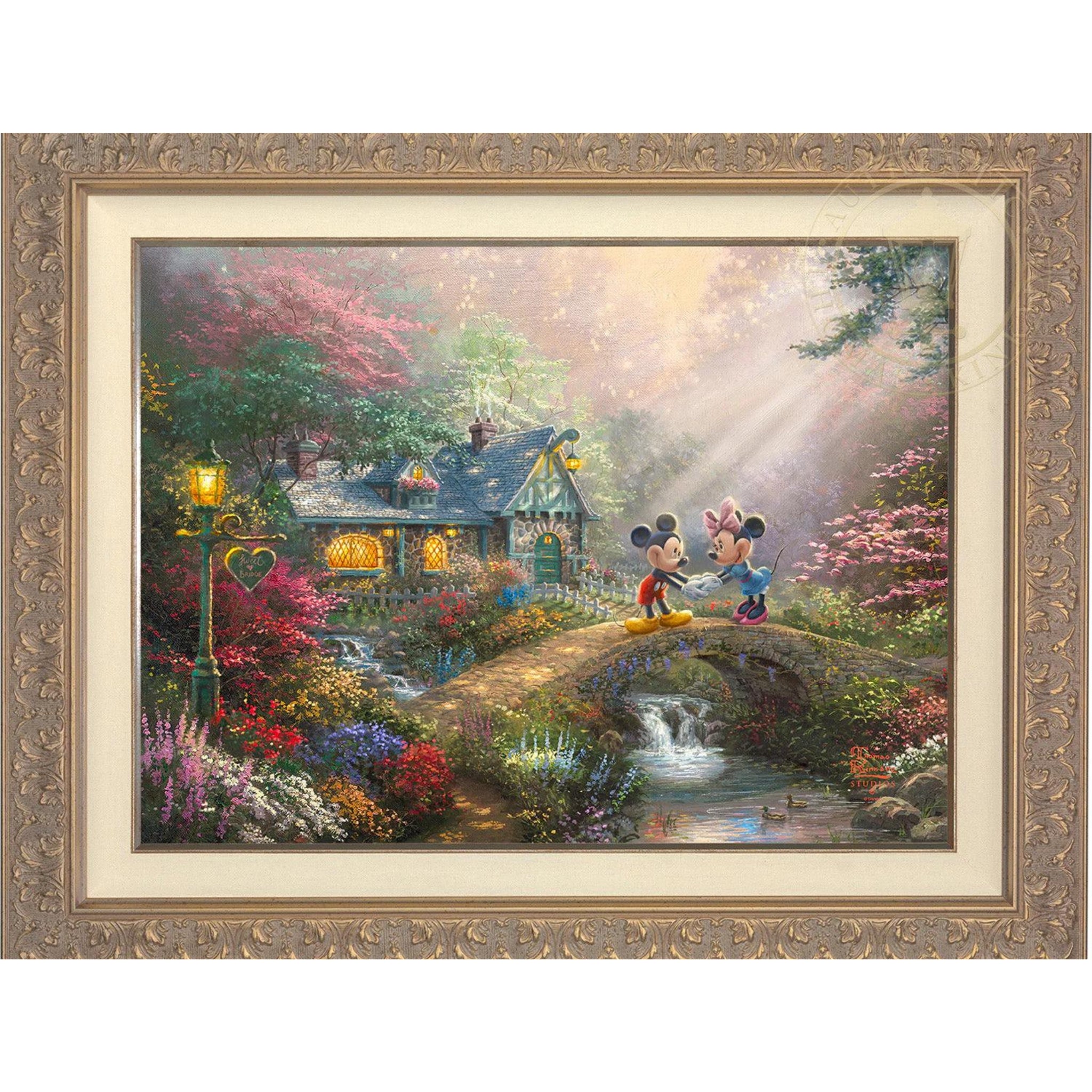 Shops Mickey And Minnie Sweetheart Bridge - Thomak Kinkade Studios New