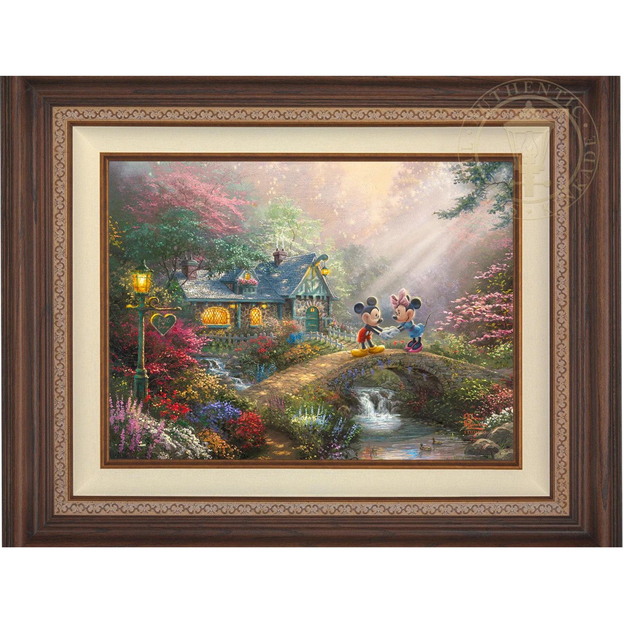 Offers Mickey And Minnie Sweetheart Bridge - Thomak Kinkade Studios New