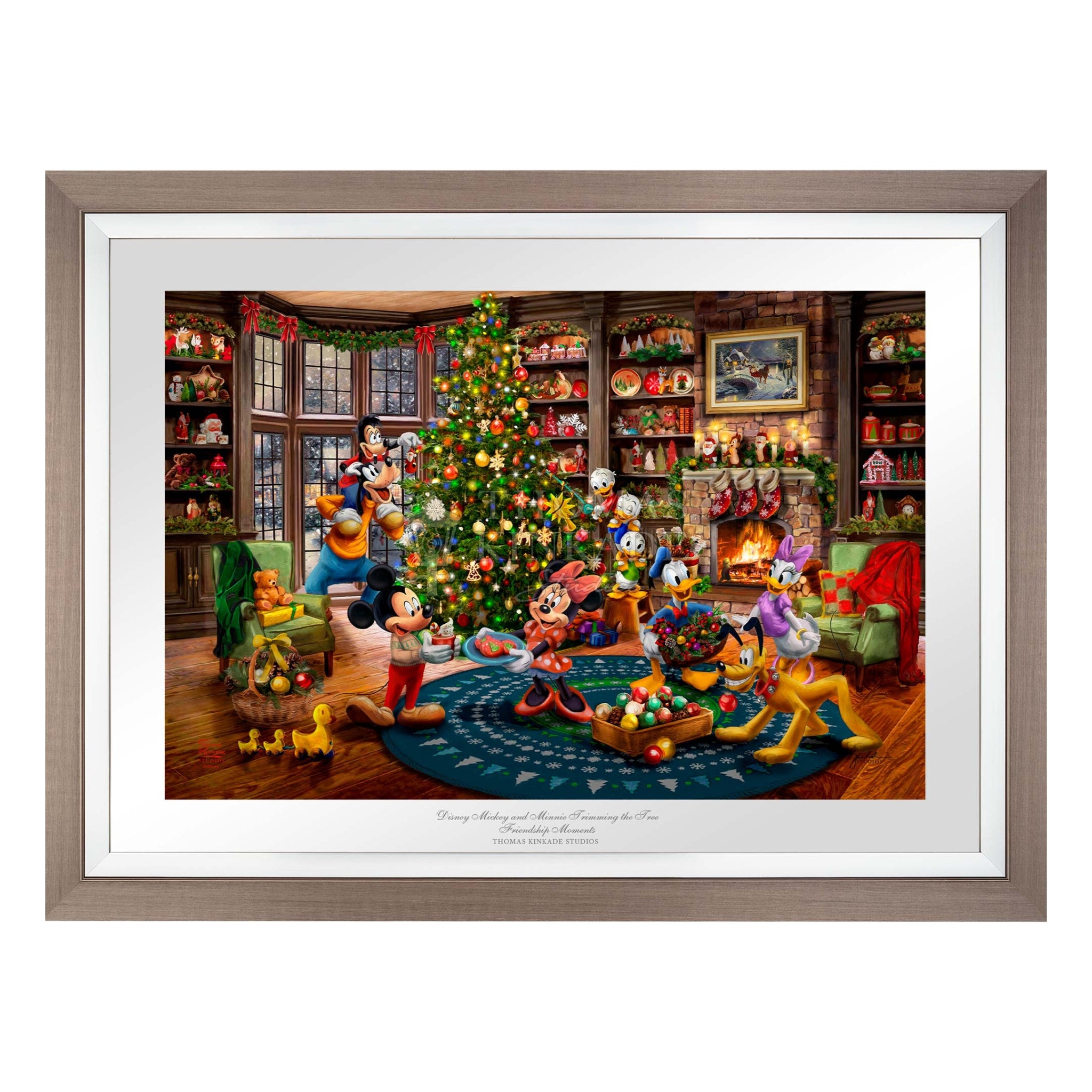 A heartwarming holiday scene where Mickey, Minnie and their friends gather to celebrate the season. Mickey and Minnie enjoy hot cocoa inside a cozy cottage while taking a break from decorating. 

Frame: Space Gray 