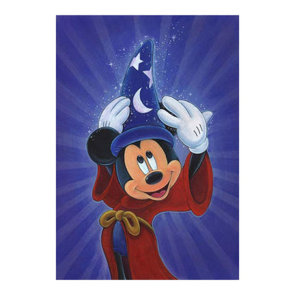 Mickey the Sorcerer tries on his Wizard hat