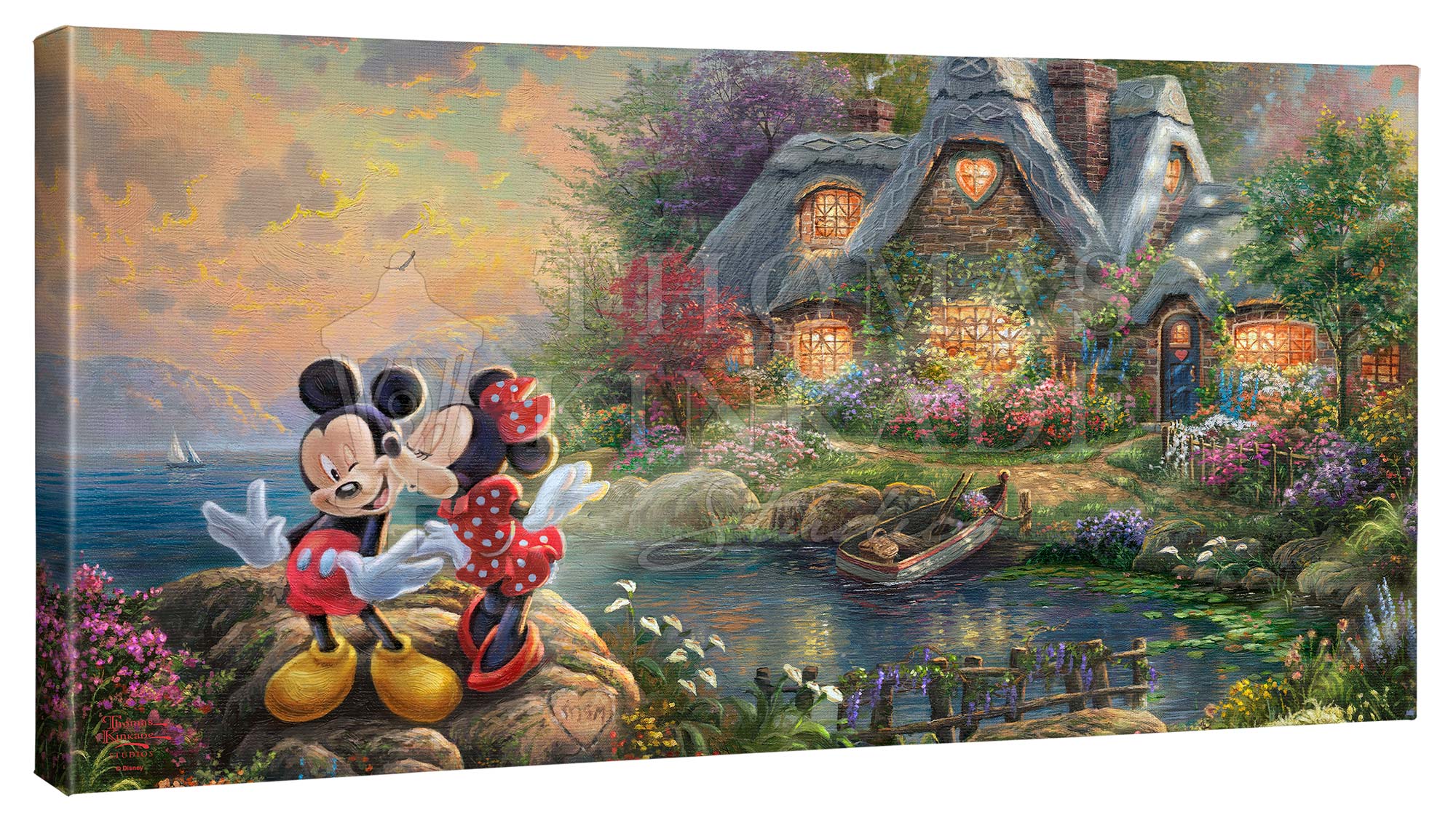 Disney - Mickey and Minnie Sweetheart Cove By Thomas Kinkade Studios ...