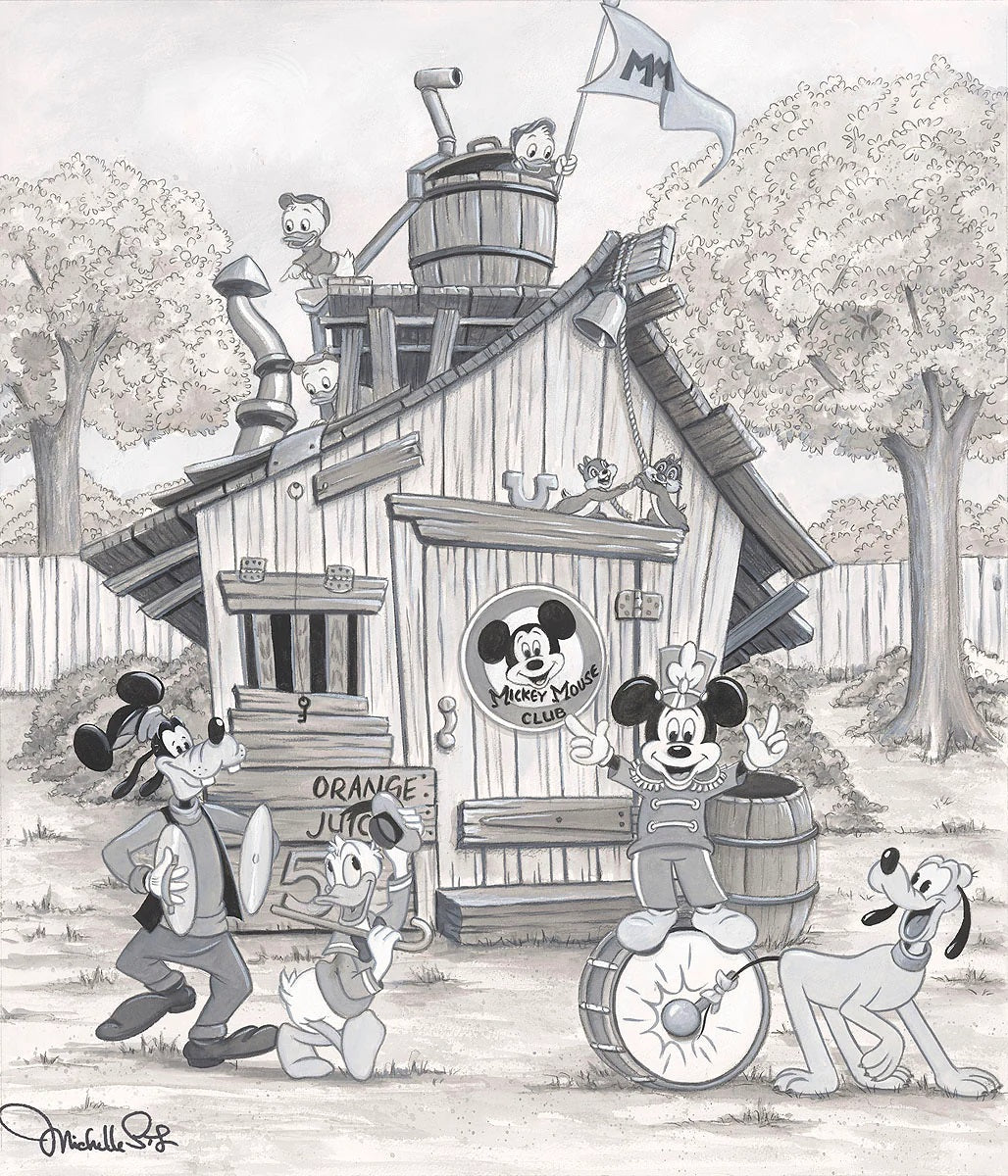 Mickey and Friends hanging out in their Clubhouse -  Canvas