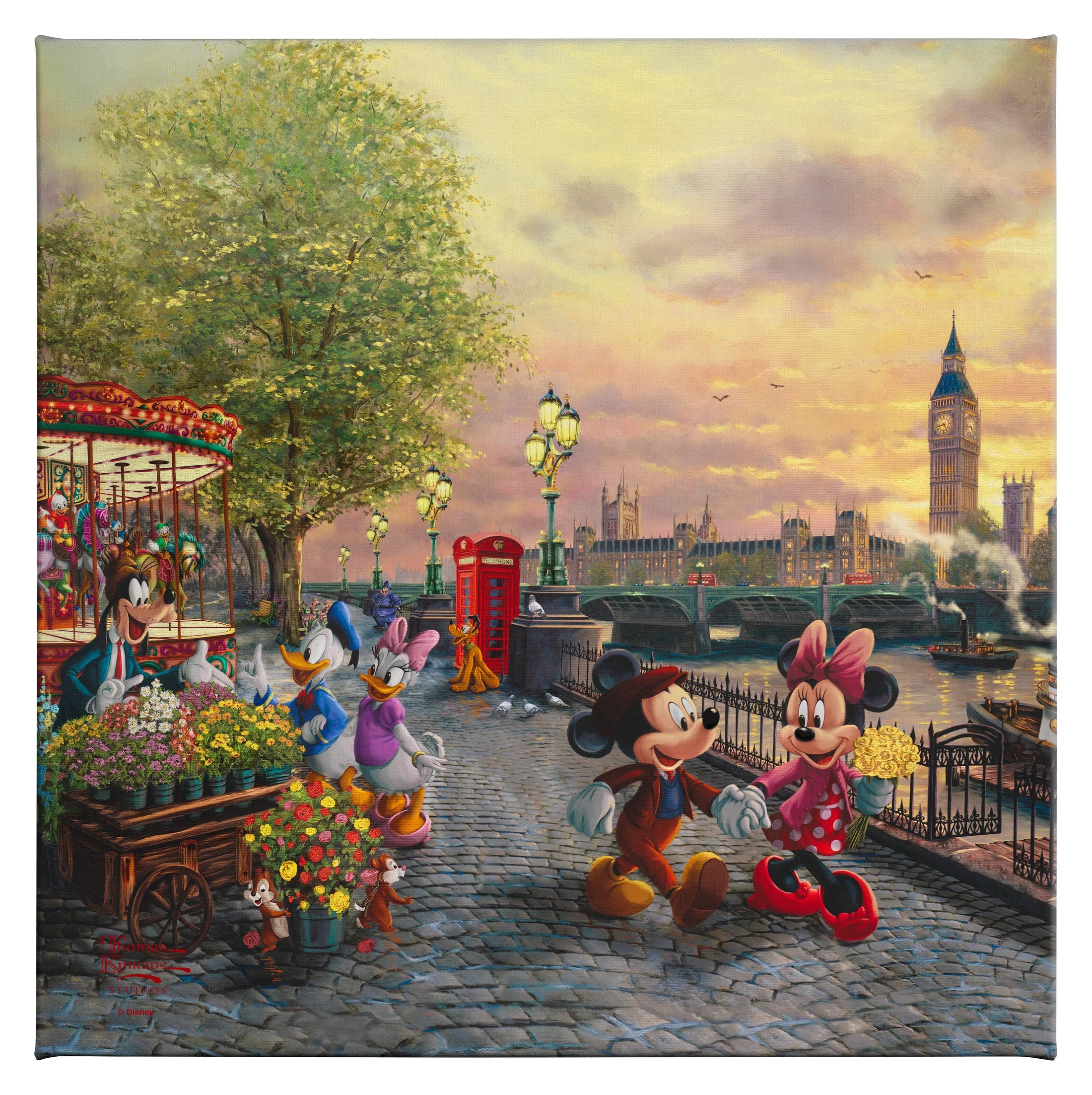 Disney - Mickey and Minnie in London By Thomas Kinkade Studios