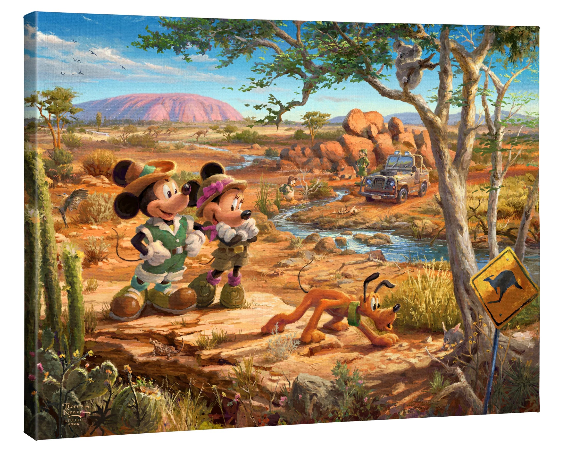 新品　WDW限定 ディズニー　アート　ミシェルセントローレン Mickey and Minnie in the Outback - Disney Gallery Wraps By Thomas