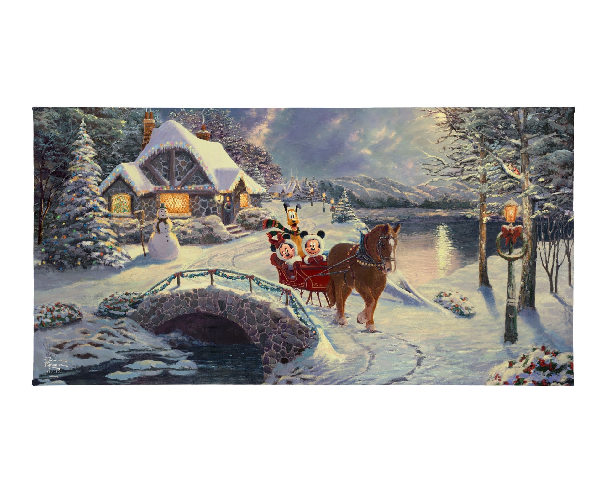 The two are enjoying a bundled-up sleigh ride.