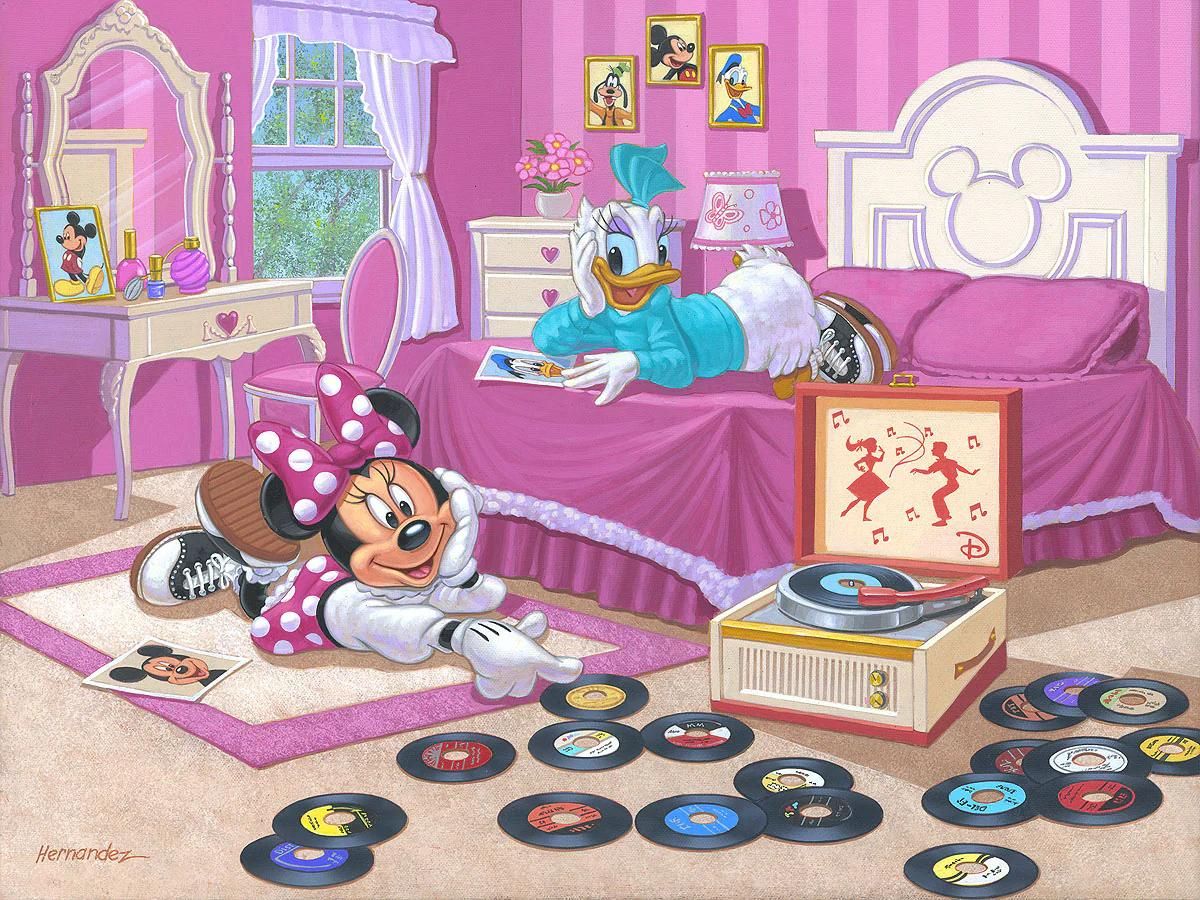 Minnie and Daisy listen to their favorite record 