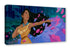 Canvas print of a stylized depiction of a character with long hair and a yellow dress, set against a colorful forest background.