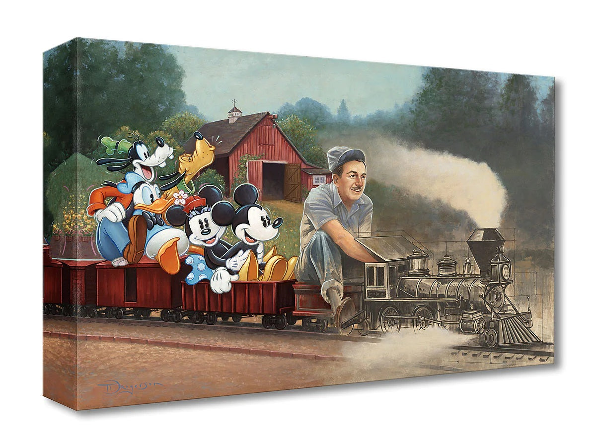 Waltz Disney is taking Mickey and his friends for a train ride - Gallery Wrapped Canvas