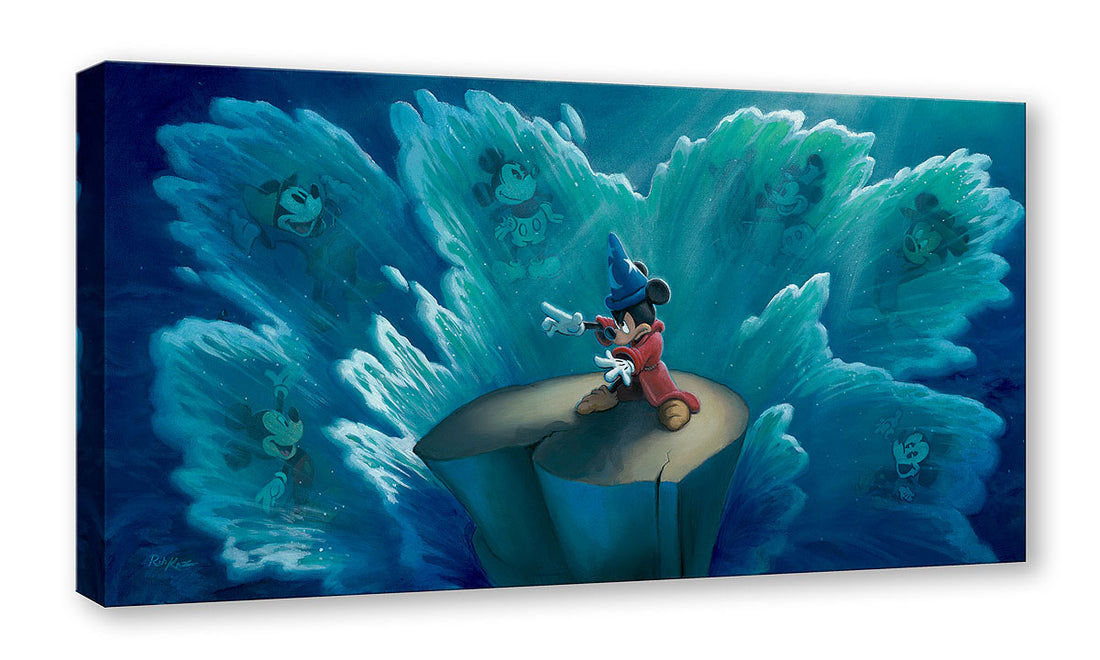 Artwork inspired by Walt Disney Co. 1940 classic, the most famous animated classic character of all time, Mickey Mouse, is in The Sorcerer&