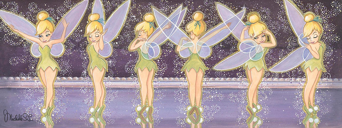 Tinker Bell surrounded by fairy dust.