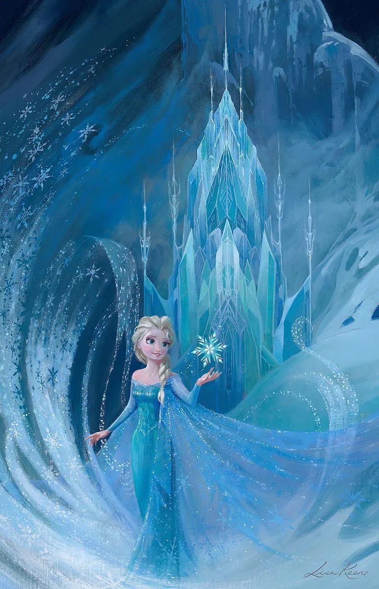 Elsa walking through her Ice Castle. Canvas