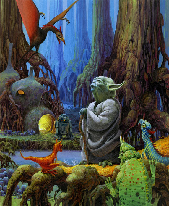 Yoda on Dagobah by Ralph McQuarrie Star Wars Art – Disney Art On