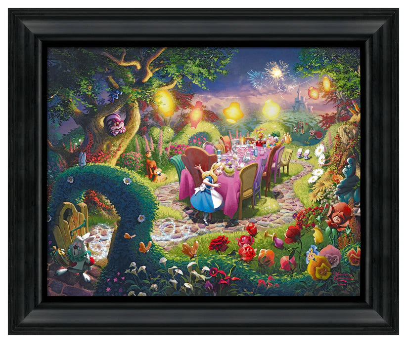 Alice and the other characters join Mad Hatter's tea party in this beautiful colored garden.