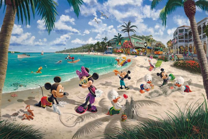 Mickey Mouse, Minnie Mouse, and their friends are visiting the Florida coast.  Unframed
