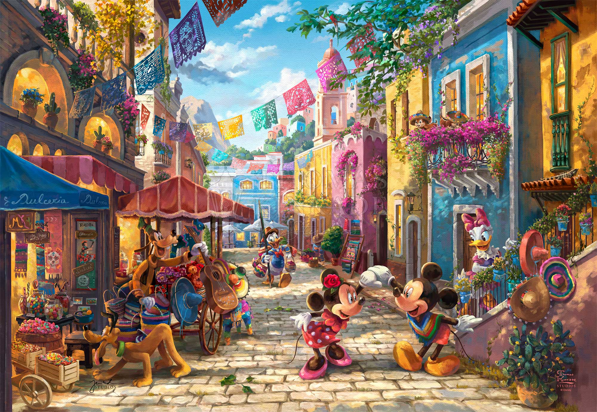 Mickey and Minnie in Mexico - Unframed