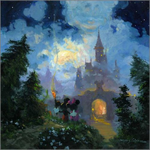 Mickey and Minnie out on an adventure stumble upon old Castle in the woods.