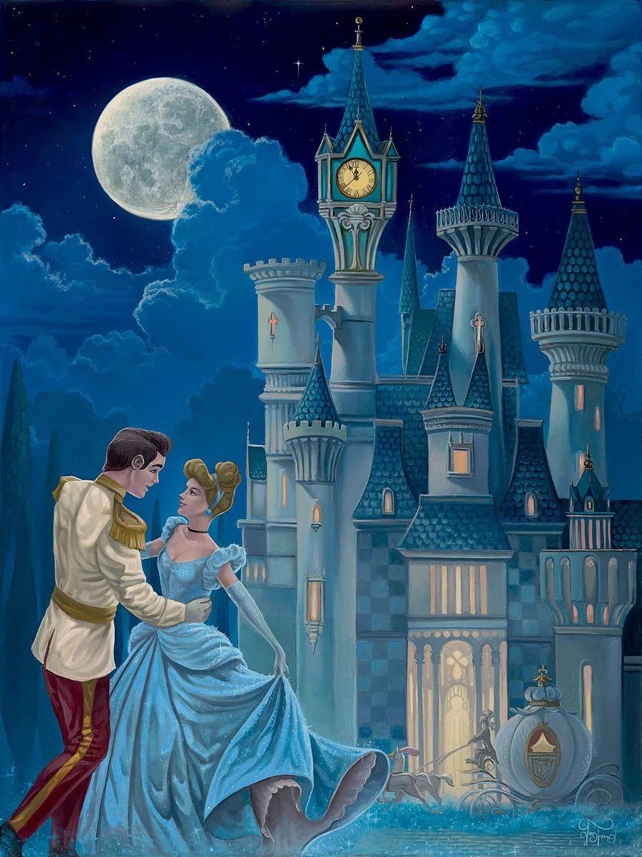 Cinderella and the Prince dancing in the Moonlight - Canvas