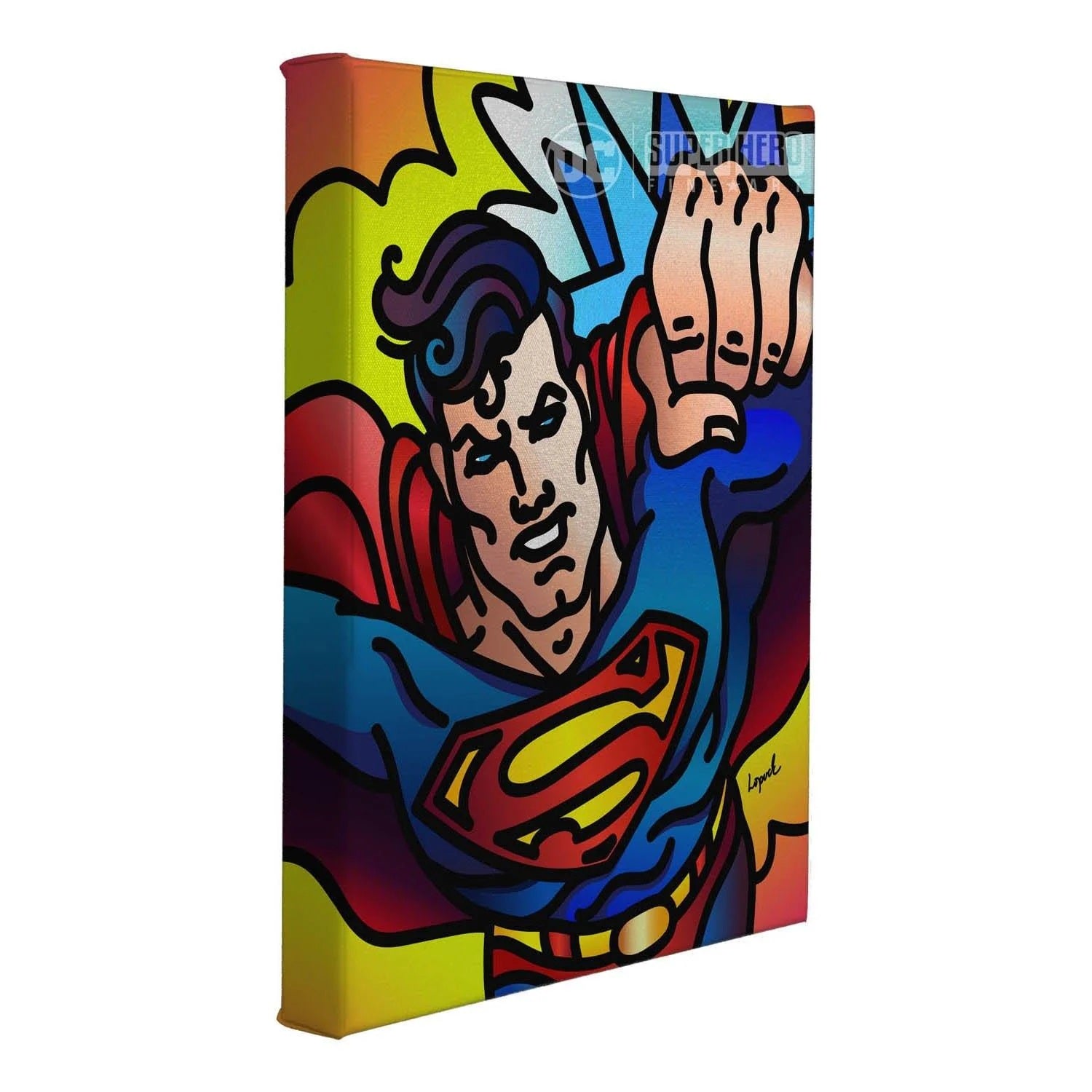 A vibrant portrait of the iconic Superman in all his glory.