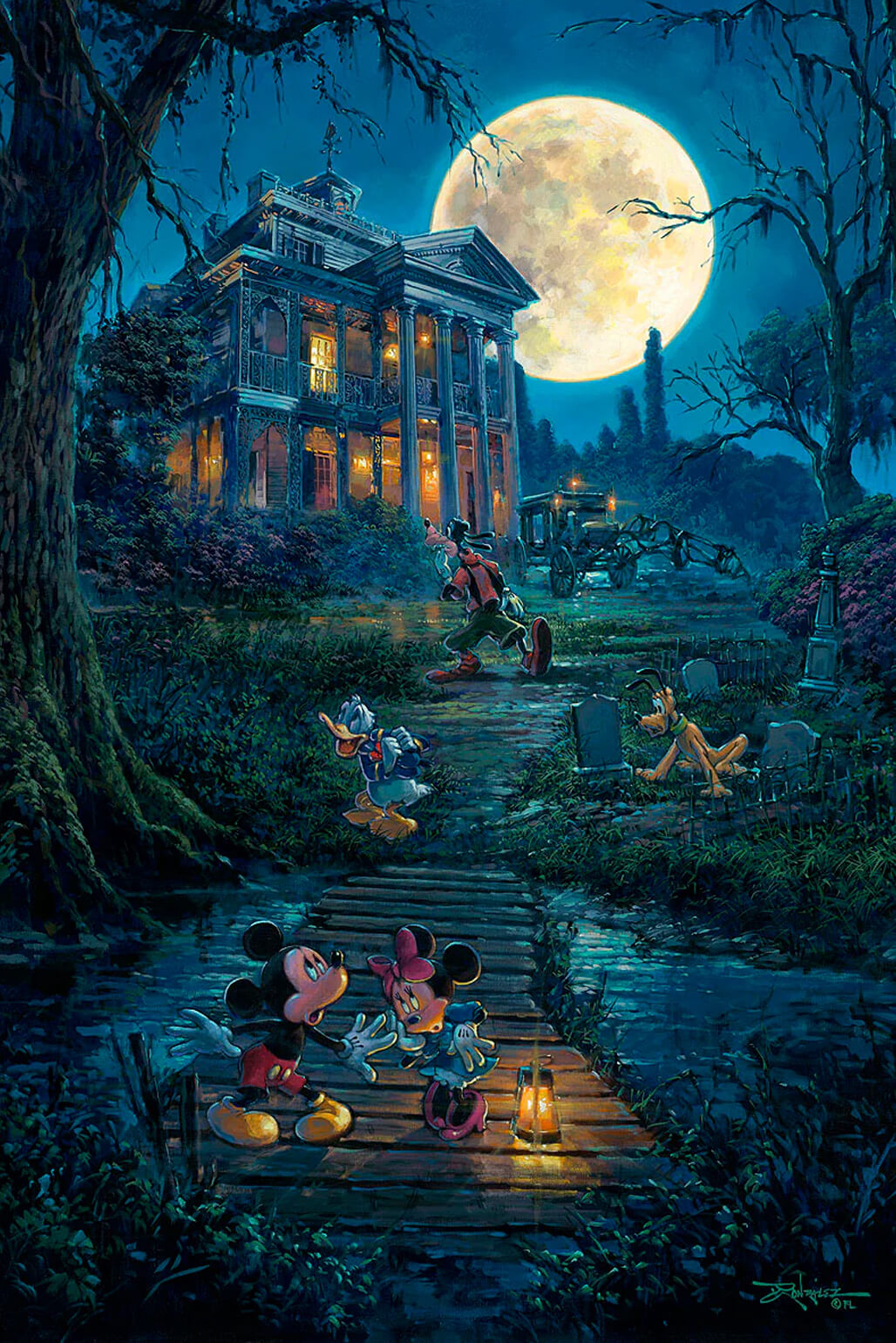 Disney Fine Art - A Haunting Moon Rises by Rodel Gonzalez